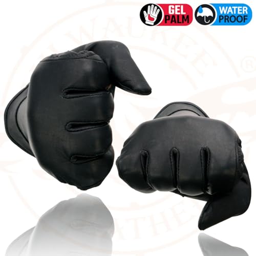 Image of Milwaukee Leather Men's Leather Motorcycle Gloves - Gel Padded Palm, Adjustable Wrist, Riding Gloves - 4X-Large