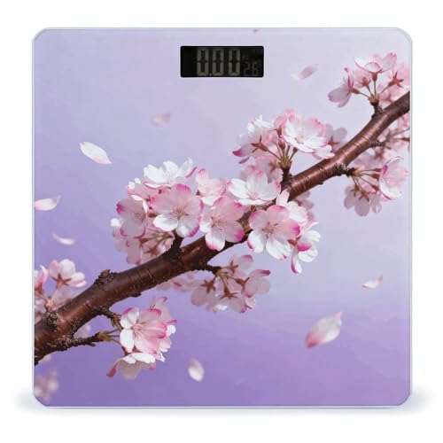 Báscula digital de baño con vidrio templado y pantalla LCD