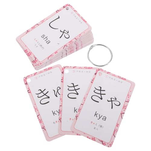 Abaodam Cartes Mémoire Pédagogiques Japonaises pour Débutants – 50 Sons Hiragana et Katakana – Format Poche Anneaux – Outil D’Apprentissage Vocabulaire et Prononciation du Japonerie