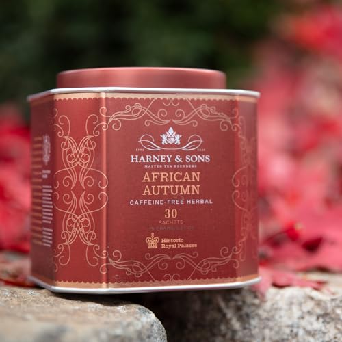 Harney & Sons African Autumn, Herbal Rooibos Tea with Hibiscus, Cranberry, and Orange | 30 sachets, Historic Royal Palaces Collection