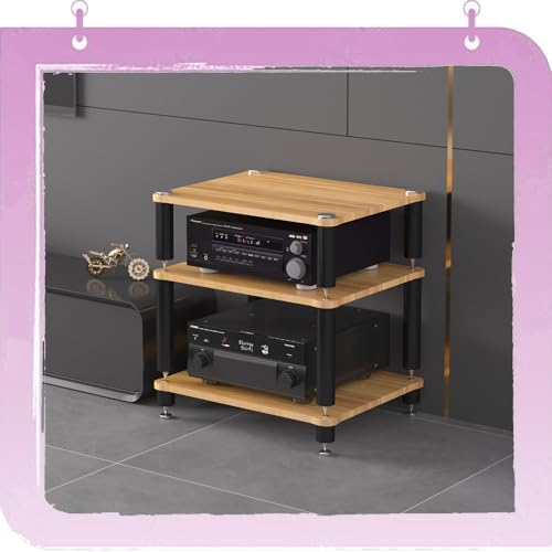 Soporte de audio y video HiFi con estantes de nogal de alta calidad