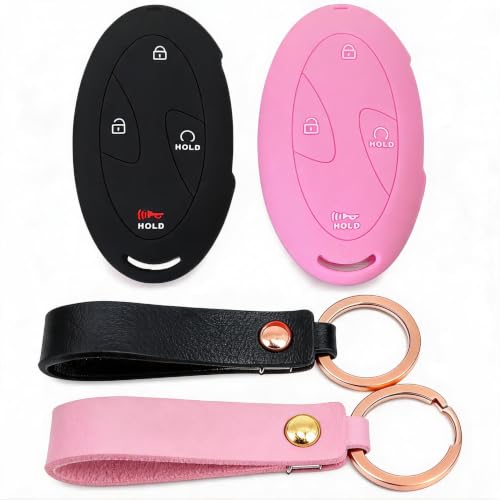 Funda de silicona para llave Hyundai Kona Tucson Ioniq 6 pack de 2 protectores negro y rosa
