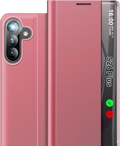 Coque Samsung S26 Plus antichoc avec béquille et rabat transparent