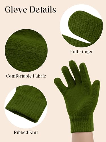 Image of Cooraby 12 Pairs Kid's Winter Magic Gloves Children Stretchy Warm Magic Gloves Boys or Girls Knit Gloves for 6-12 Years