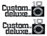 OER Front Fender Custom Deluxe 10' Emblem Set 1975-1980 Chevy Pickup Trucks