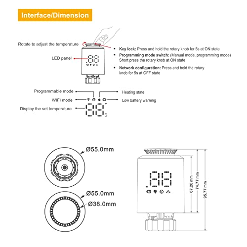 Qiumi Zigbee termostato valvola radiatore