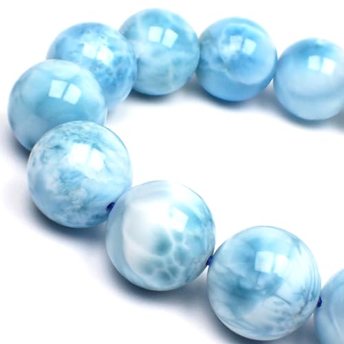 [ハピネス ストーン] 高級天然石アクセサリー ラリマー のパワーストーンブレスレット(14~14.5mm珠)