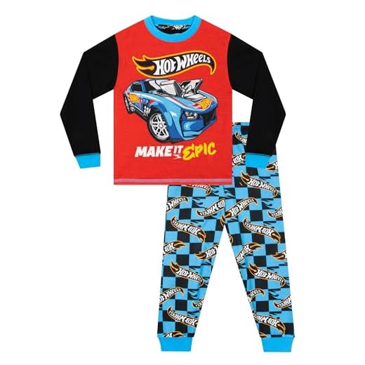 Hot Wheel Pijama Niño | Pijamas Invierno Niño | Pijama Cars | Multicolor 8-9 Years