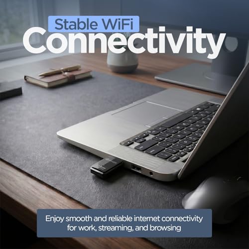 Image of UNIGEN 600Mbps Dual Band WiFi USB Adapter + Bluetooth 5.4 | 2.4GHz & 5.8GHz Wireless WiFi Dongle 5g | Compatible with Windows 7 /10 /11 | Compact Mini USB WiFi Receiver