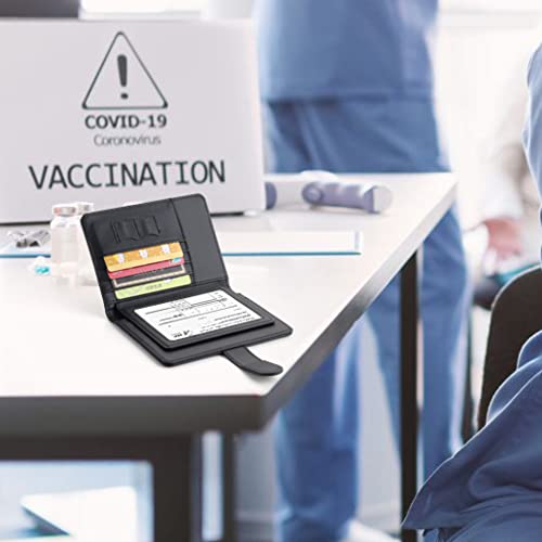 Deziliao Passport And Vaccine Card Holder Combo, Pu Leather Passport Holder With Vaccine Card Slot, Passport Wallet For Men And Women (Black-Fly) #TOP5