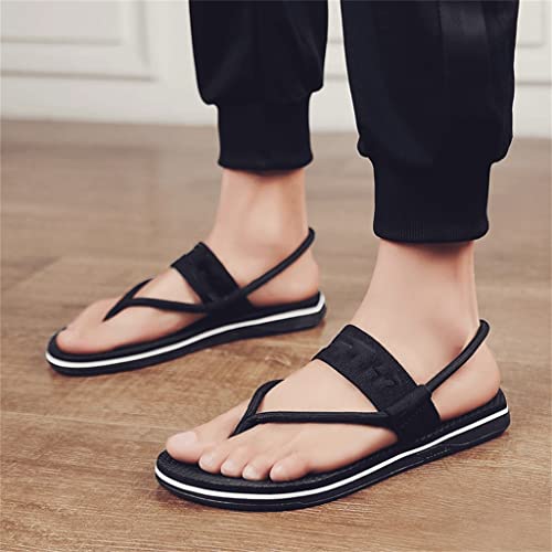 Sandals Men Sandals for Male Roman Beach Shoes Flip Flops(White-Dinosaur Doodle4,40 Code)4