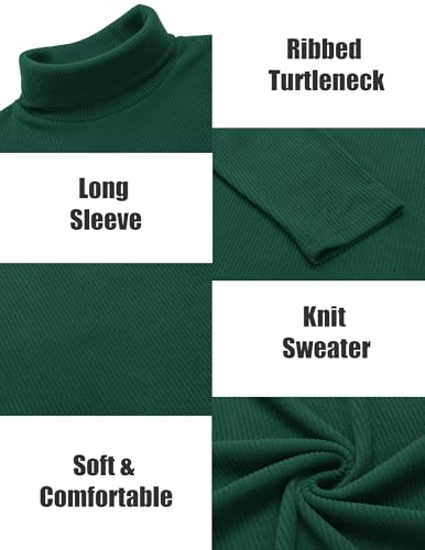 Image of COOFANDY Men's Ribbed Turtleneck Sweater Casual Basic Long Sleeve Knitted Pullover Sweater
