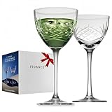 🍾【Alta qualità ed elegante】 - Ogni bicchiere è realizzato artigianalmente in cristallo senza piombo con raffinate incisioni (motivi floreali e geometrici) che riflettono la luce e rendono i vostri cocktail visivamente splendenti. La forma ergonomica si adatta comodamente alla mano - perfetto per lunghe serate!