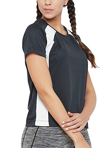 Image of Clovia Women's Polyester Activewear Short Sleeve T-Shirt