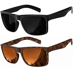 2 Pack Gloss Black and Matte Tortoise Brown Polarized