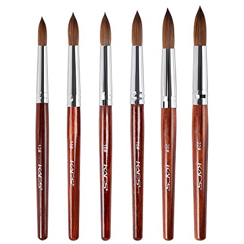 Kads 100% Kolinsky Sable Acrylic Nail Art Brush Red Wood Pen Nail Brush Size 12# 14# 16# 18# 20# Nail Art Manicure Tool Set #TOP10