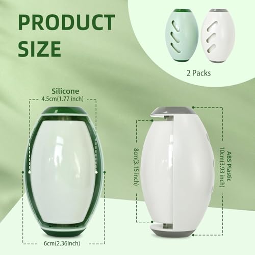 Image of House of Quirk Reusable Mini Lint Roller - Portable Gel Ball Washable Pet Hair & Cat Fur Remover for Clothes, Travel Size (Set of 2, Green + White /Grey)