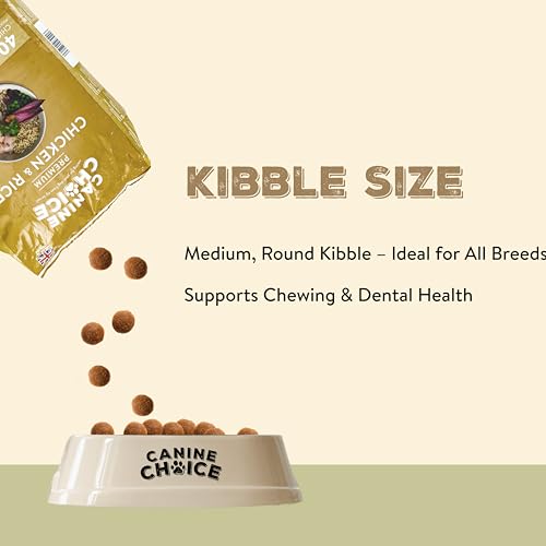 Canine Choice Premium Trockenfutter für ausgewachsene Hunde - Huhn & Reis 2kg | 40% Huhn, 30% Reis | Hypoallergenes Naturfutter für Verdauungsgesundheit, Energie & Immununterstützung