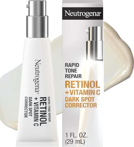 Neutrogena Rapid Tone Repair Retinol + Vitamin C Face Serum, 1 fl. oz | Retinol + Vitamin C, Dark Spot Corrector, Daily Anti-Aging Serum, Brightens and Evens Tone, Mineral Oil- and Dye-Free