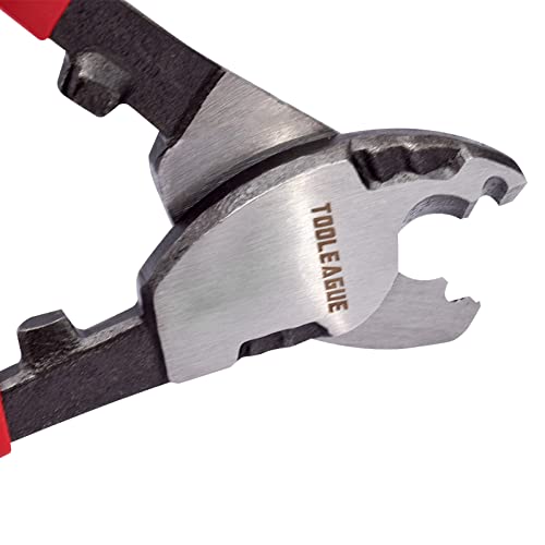 Image of TOOLEAGUE 6 Inches Cable Cutter,Heavy Duty Cable Cutting, High Leverage Cutter for Aluminum, Copper, Wire, Communications Cable