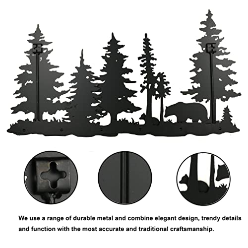 Remenna Cabin Wall Decor 3 Layer Bear Wall Decor Rustic Metal Wall Art Hanging For Living Room Bedroom Bathroom Indoor Outdoor 22X12 Inches #TOP2