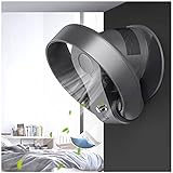 Wall-mounted Bladeless Fan/desktop Fan With Remote Control/Timer, 26W, Ultra-Quiet Foldable Leafless Fan, 7 Speed (Color : Black, Size : 14inch(34cm))