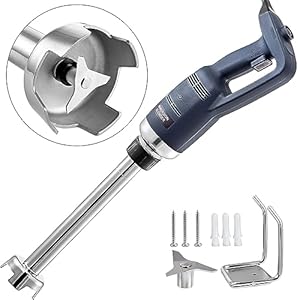 VEVOR Commercial Immersion Blender 350W Power, Hand Held Mixer with 9.8-Inch 304 Stainless Steel Removable Shaft, Electric Stick Blender Variable Speed 4000-16000RPM