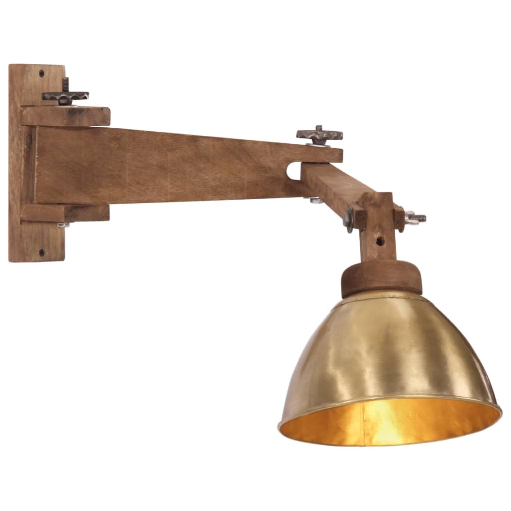 Lampa ścienna 25 W E27 ek kolor mosiądzu lite drewno mango