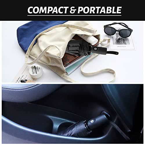 Llanxiry Umbrella Windproof Travel Umbrellas For Rain Black Folding Umbrellas 10 Ribs Automatic Strong Portable Wind Resistant Backpack Umbrella For Men And Women (Purple Daisies) #TOP4