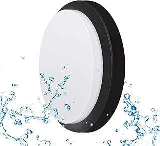 ANWIO 13W Outside Black Bulkhead Lights, IP54 Led Round Porch Light ,980LM,4000K Natural White Sauna Wall Light,Waterproof Porch Sconce Lights fo,Kitchen, Bedroom,Living Room,220-240V(1 Pack)