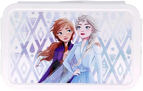 Frozen 2 Kids Rectangular Lunch Bento Food Box Container with Removable Compartments 1190ml Leak Proof, BPA Free