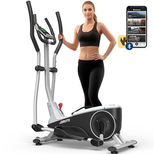 JOROTO Elliptical Machine, Cross Trainer with 8 Resistance Levels, Hyper-Quiet Magnetic Driving System, Elliptical Trainer Workout Equipment, Elliptical Machine for Home Gym