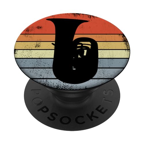 Vintage Tuba Sketch Brass Player Marching Band PopSockets PopGrip Interchangeable