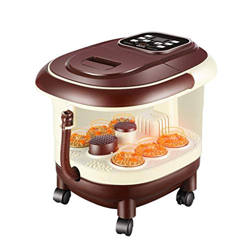 Fußbad Fußsprudelbad Fußbad Wärme Infrarot vibrierende Luftblase Shiatsu mit 6 elektrischen Massagegerät Plattenspieler