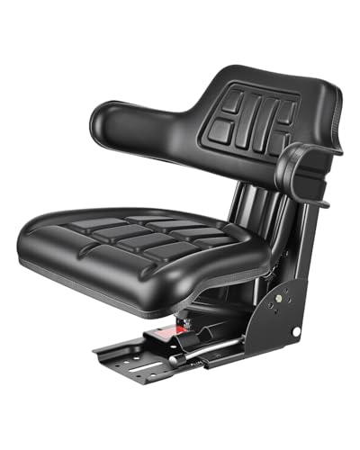 VEVOR Asiento Universal para Carretilla Elevadora de 610 x 510 x 510 mm, Asiento Elevadora Impermeable, Asiento Ajustable con Suspensión con Microinterruptor para Tractor, Cortadora de Césped