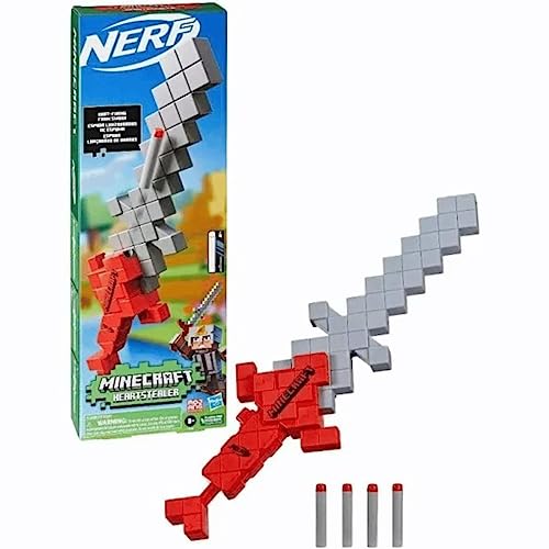 Lança Dardos Nerf Minecraft Heartstealer - 4 Dardos e Lâmina de Espuma - F7598 - Hasbro