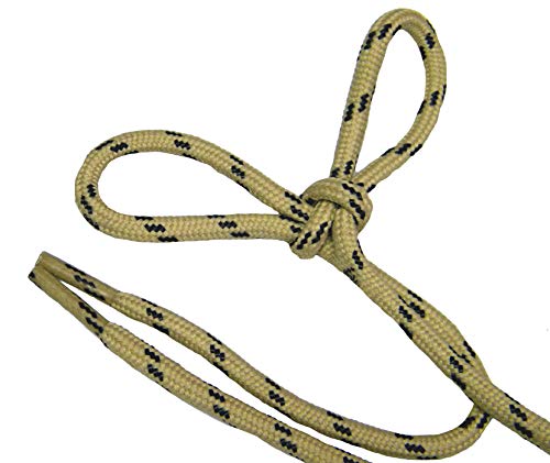 2 Pair Pack Round 54 Inch Tan W/Black Protough Heavy Duty 6Mm Thick 3/16 Kevlar Reinforced Boot Laces Shoelaces #TOP2