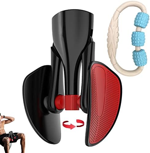 New Adjustable Strength Inner Thigh Exerciser for Women and Men, Pelvic Floor Strengthening Device, Hip Trainer, Exercise Equipment for Legs, Arms, Buttocks (Black)