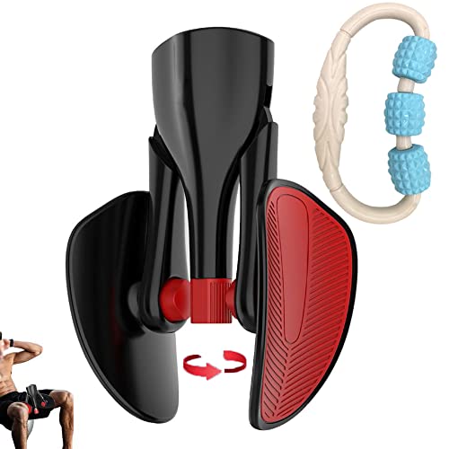 New Adjustable Strength Inner Thigh Exerciser For Women And Men, Pelvic Floor Strengthening Device, Hip Trainer, Exercise Equipment For Legs, Arms, Buttocks (Black) #TOP3