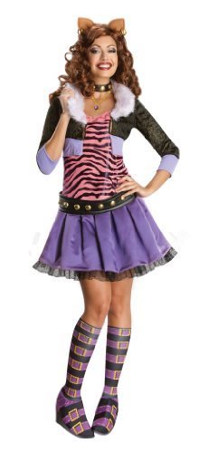 輸入モンスターハイ人形ドール Secret Wishes Monster High Deluxe Adult Clawdeen Wolf Costume, Multi, X-Small