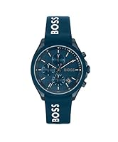 Hugo Boss Men's Velocity Blue Silicone Quartz Fashion Chronograph Watch, 1514061, Blue, 44 mm
