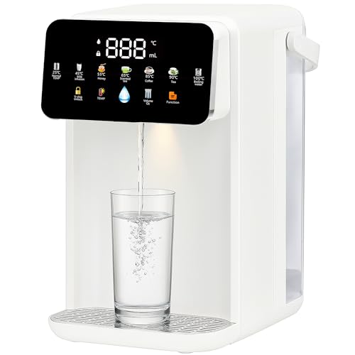 3.5L Instant Hot Water Dispenser, 6 Temp Settings & 8 Cup Sizes, 3-Second Rapid Heat, Quiet Operation, LED Touchscreen & Night Light, for Tea, Coffee & Kitchen (Black)
