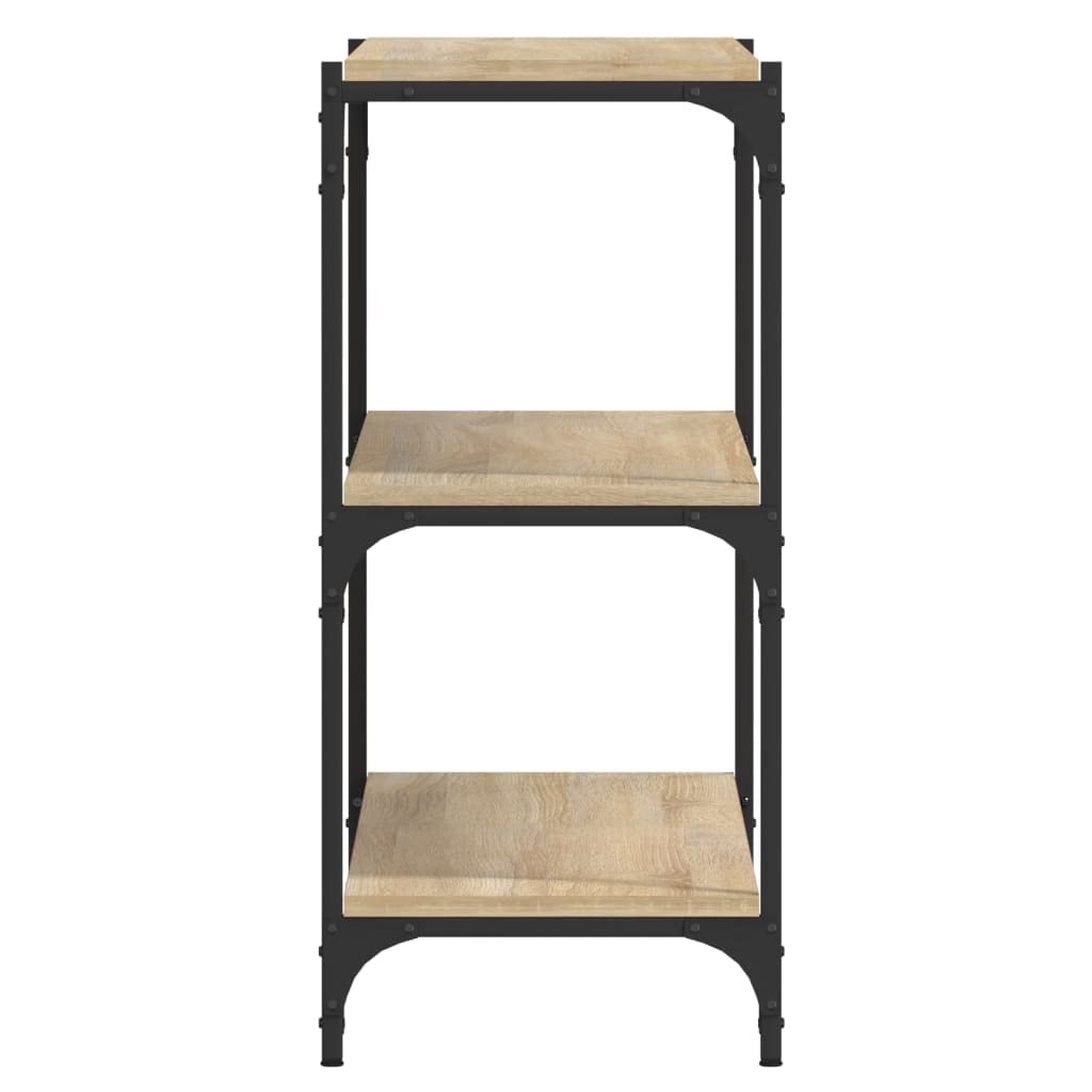 vidaXL Bücherregal, Bücherschrank mit viel Stauraum, Standregal für Wohnzimmer Büro, Lagerregal Regal, Industrie-Stil, Sonoma-Eiche Holzwerkstoff Stahl
