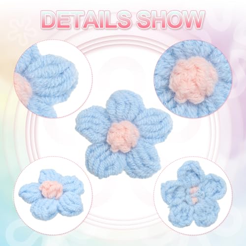 Patchs fleur crochet PATIKIL : applique fleurs tricotées vêtements