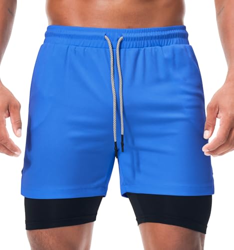 Surenow Men's 2 in 1 Running Workout Shorts Athletic Gym 7" Shorts for Men by Surenow - Image 5