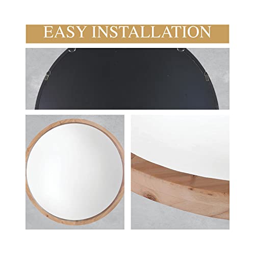 Mirrorize Round Mirror 30" For Living Room Wall Decor, Decorative Circle Mirror, Bathroom Vanity Mirror, Farmhouse Large Circular Mirror For Entryway #TOP6
