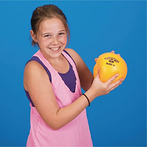 S&S Worldwide Gator Skin Softi-5 Ball. 6" Neon Orange, Pu Coated Balls With Soft Foam Core, Kid Safe, No-Sting Balls For Pe Games,After School Programs, Dodgeball, And Birthdays. #TOP1