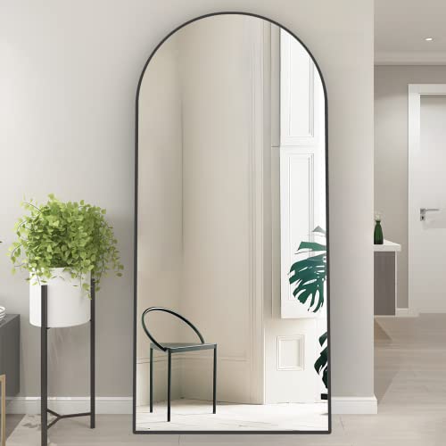 Miniatura 2 de Neuweaby Arqueado Espejo De Cuerpo Entero Espejo De Pie Con Soporte 165 X 60cm Espejo De Pared Grande Negro De Pie Colgado O Apoyado Contra La Pared Para La Entrada Del Dormitorio