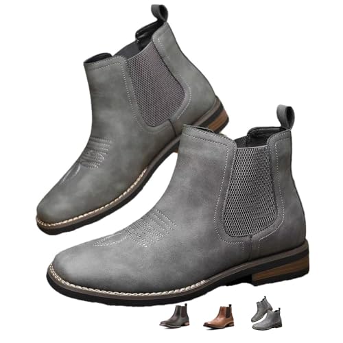 Bottes de cowboy Chelsea homme à bout carré et broderies western