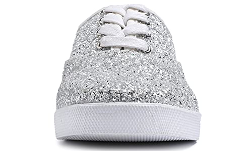 Image of FEVERSOLE Women's Fashion Dress Sneakers Party Bling Casual Flats Embellished Shoes